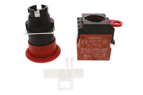 Product image for E-STOP SWITCH,DPST-NC,40MM