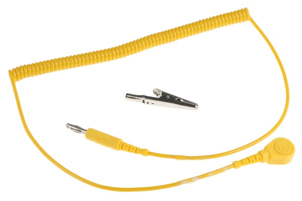 Product image for 10mm stud-banana cord,1.8m L 2meg coil