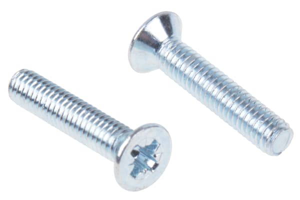 Product image for ZnPt steel cross csk head screw,M4x20mm