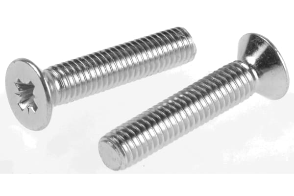 Product image for ZnPt steel cross csk head screw,M5x25mm