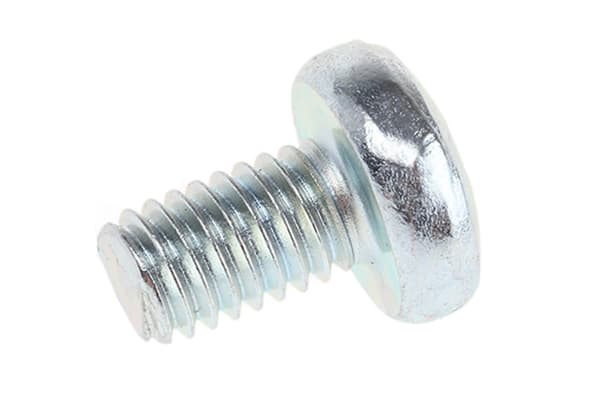 Product image for ZnPt steel cross pan head screw,M6x10mm