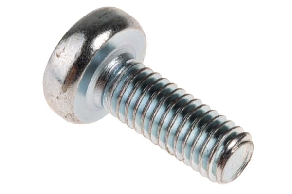 Product image for ZnPt steel cross pan head screw,M6x16mm