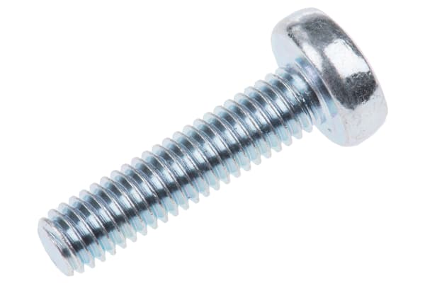 Product image for ZnPt steel cross pan head screw,M6x25mm