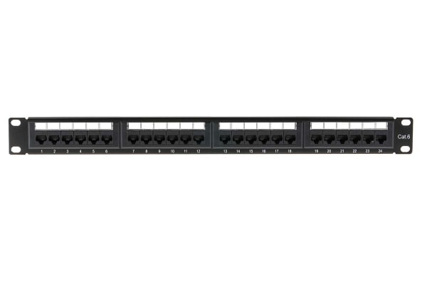 Product image for Patch Panel Cat 6 UTP 24 port Black