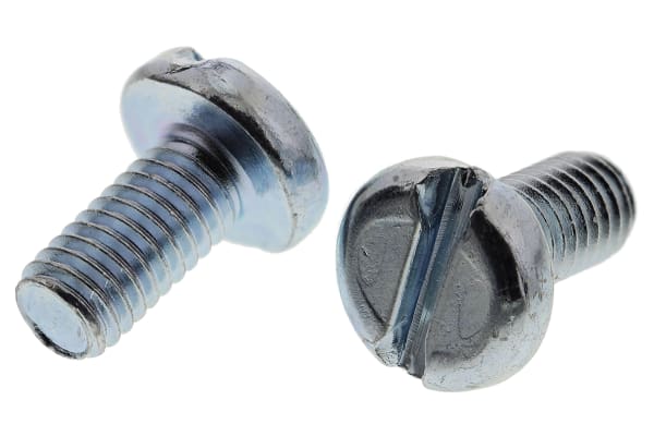 Product image for ZnPt steel slot pan head screw,M6x12mm