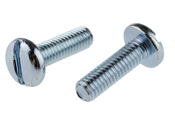 Product image for ZnPt steel slot pan head screw,M6x20mm