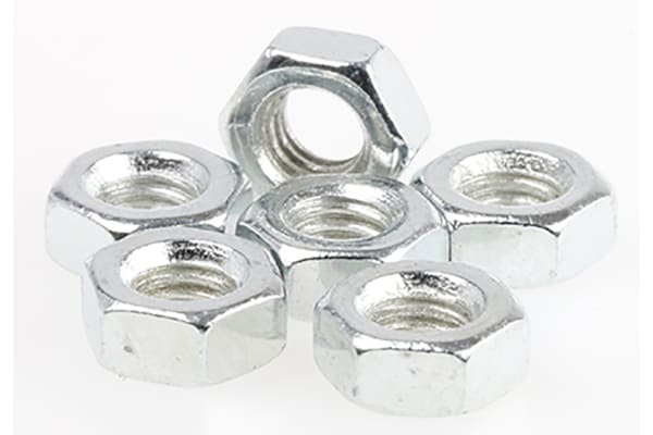 Product image for Zinc plated steel hexagon full nut,M3.5