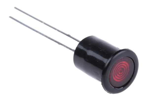 Product image for 8MM RED LED FLAT LENS,15MA IF TYP