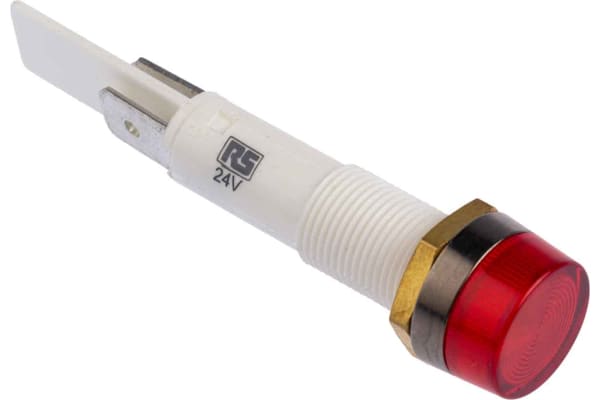 Product image for 10MM RED PROMINENT INDICATOR,24V 22MA