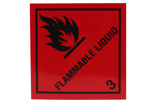 Product image for SAV label 'FLAMMABLE LIQUID',100x100mm