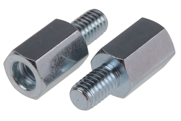 Product image for Zinc plated steel spacer,M6x14mm style 1