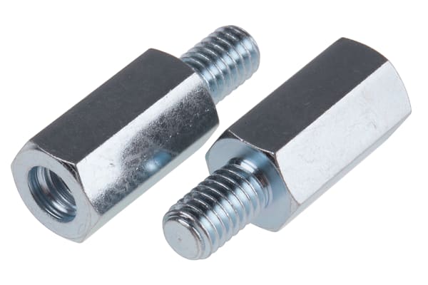 Product image for Zinc plated steel spacer,M6x18mm style 1