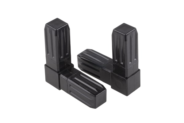 Product image for Black 2 way square tube connector