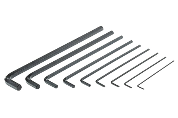 Product image for 9pcs L-shape metric long arm hex key set