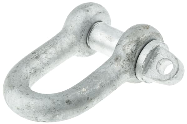 Product image for Galvanised steel D shackle w/pin,3.5ton