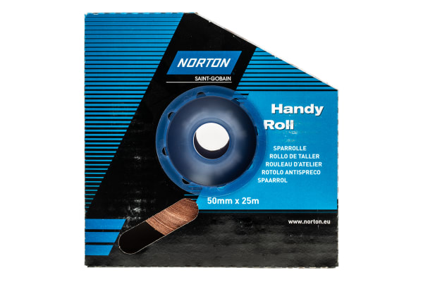 Product image for Norton P120 Fine Sandpaper Roll, 25m x 50mm