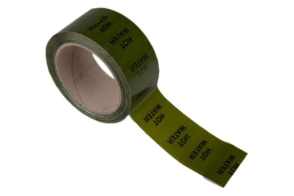 Product image for Pipe marking tape 'HOT WATER',50mmx33m