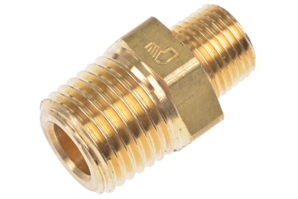 Product image for Male BSPT nipple adaptor,1/8inx1/4