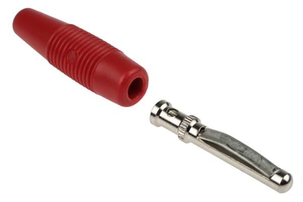 Product image for PLUG, VON 30, 4mm,  SOLDER, RED,Cat 1