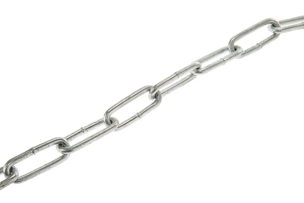 Product image for 10m Zn plated steel chain,32Lx4mm dia