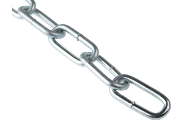 Product image for 10m Zn plated steel chain,35Lx5mm dia