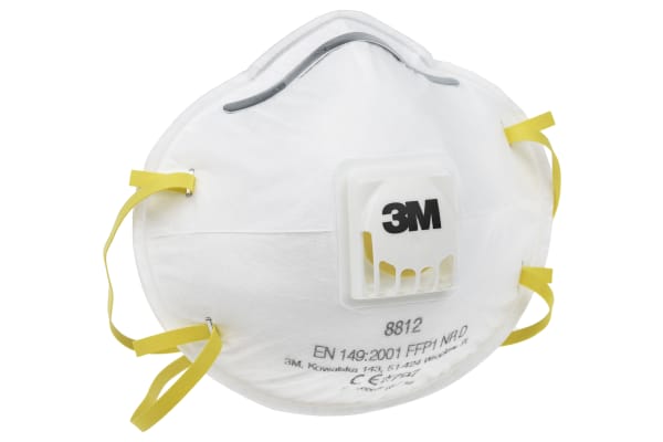 Product image for 3M 8000 3M 8812 Disposable Face Mask, FFP1, Valved