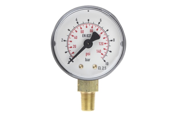 Product image for Bottom conn pressure gauge,R1/8,0-10bar