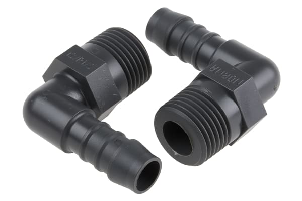 Product image for Elbow connector,1/2in BSPT 12mm ID hose