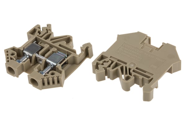 Product image for 6/10mm beige DIN rail mount terminal,55A