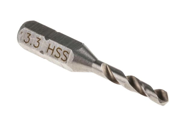 Product image for 1/4in hexagon drive drill,3.3mm dia