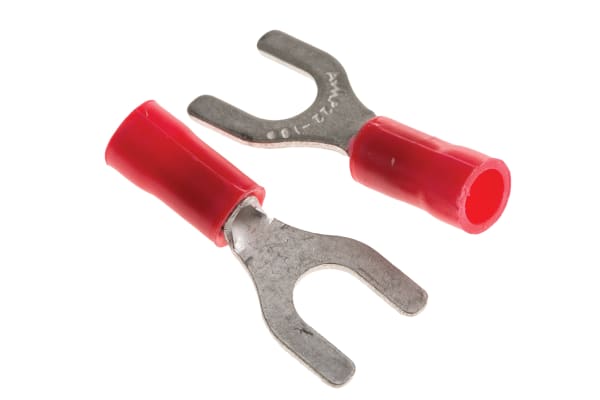 Product image for Spade terminal, PLASTI-GRIP, red, M5