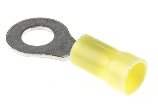 Product image for Ring terminal, PLASTI-GRIP, yellow, M6