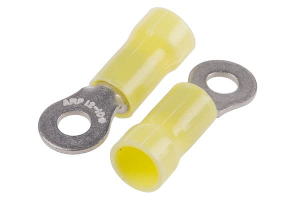 Product image for Ring terminal, PLASTI-GRIP, yellow, M4