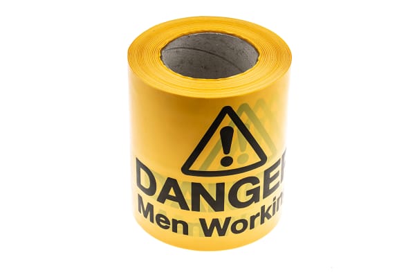 Product image for Tape 'DANGER MAN WORKING',Black/yellow