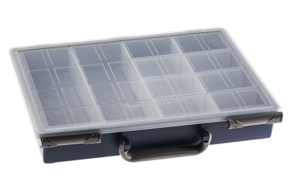 Product image for BLACK PLASTIC STORAGE BOX,10 COMPARTMENT