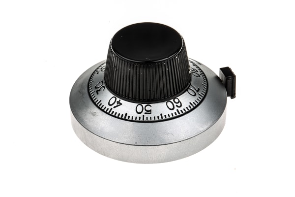 Product image for 15 turn silver dial,25.4mm Lx46mm dia