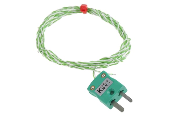 Product image for Type K thermocouple 2m with mini plug