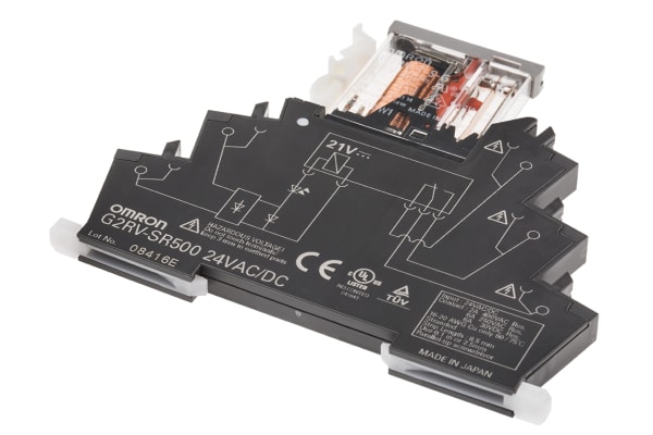 Product image for Slimline relay 6mm SPDT, 6 A, 24V AC/DC