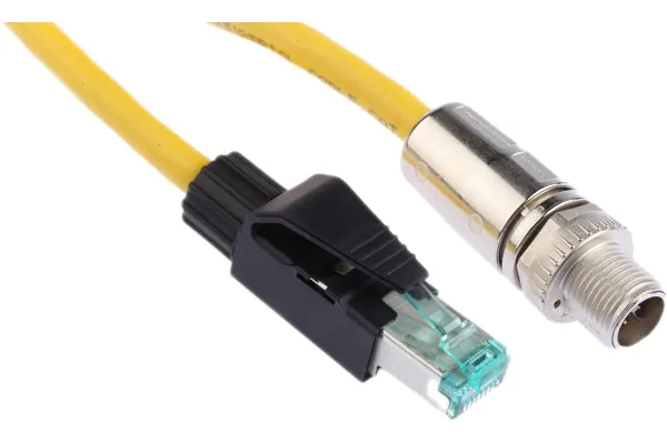 Product image for M12 x coded Ethernet cable assembly 1M