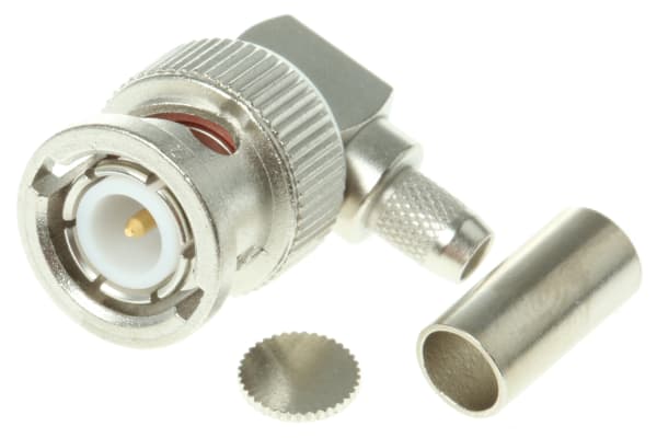 Product image for BNC ANGLED PLUG, CRIMP, 50OHM, RG58C/U