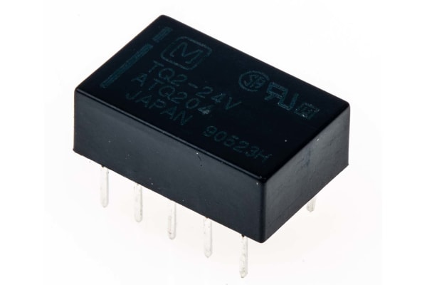 Product image for DPDT miniature HF relay, 1A 24Vdc coil