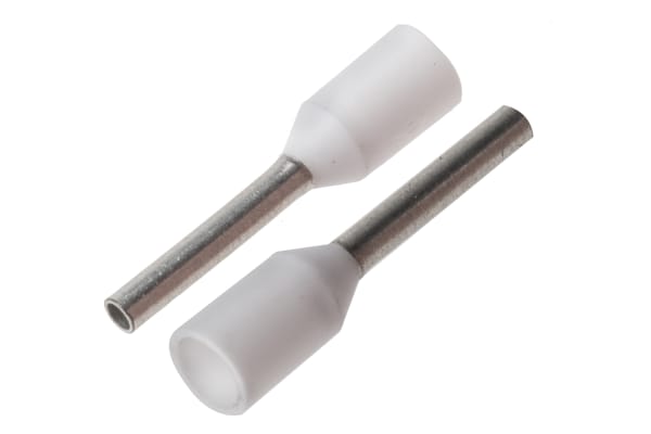 Product image for FRENCH BOOTLACE FERRULE, WHITE, 0.5MM SQ