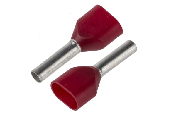 Product image for TWIN BOOTLACE FERRULE, RED, 1MM SQ