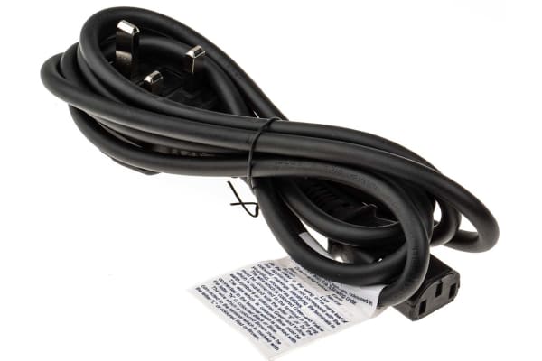 Product image for UK 5A IEC C13 H05Z1Z1-F 1.0mm2 Black 2m