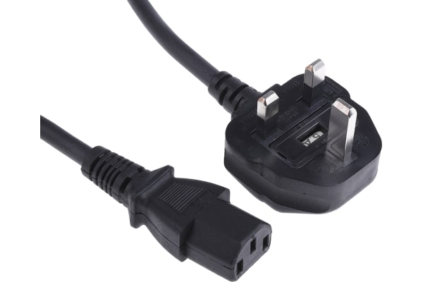 Product image for UK 5A IEC C13 H05Z1Z1-F 1.0mm2 Black 3m