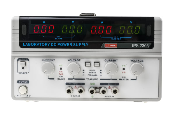 Product image for Dual output DC power supply,0-30V 3A