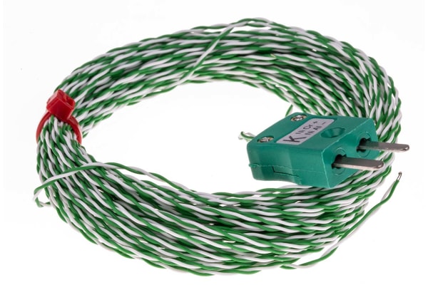 Product image for Type K IEC 1/0.2mm Thermocouple+Plug10m