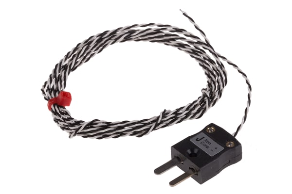 Product image for Type J IEC 1/0.2mm Thermocouple+Plug 2m