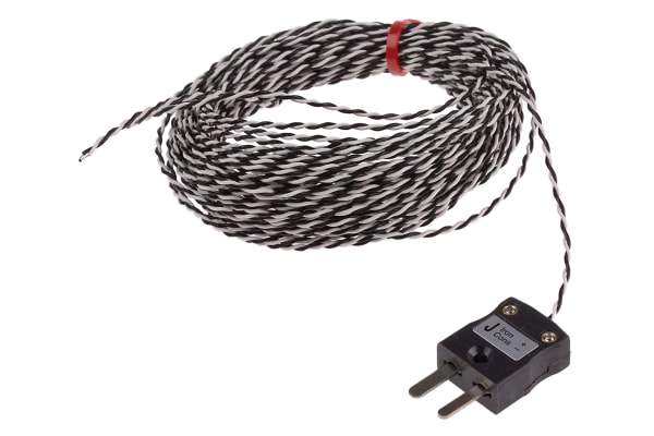 Product image for Type J IEC 1/0.2mm Thermocouple+Plug 10m