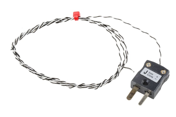 Product image for Type J IEC 1/0.2mm Thermocouple+Plug 1m